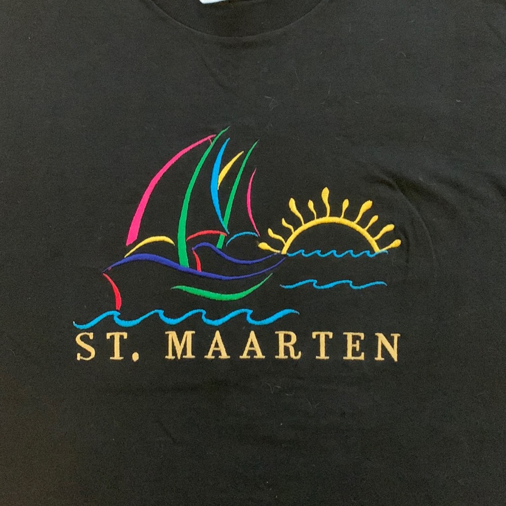 SALE 2/$12 - Vintage Single Stitch St. Maarten Embroidered T Size XL